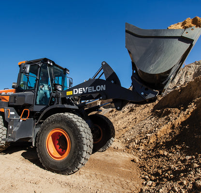 Develon | Wheel Loader | Model DL250-7 | Width 8' 11.9" | Horsepower 171.6 HP | For Construction, Agriculture & Heavy Lifting