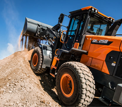 Develon | Wheel Loader | Model DL250-7 | Width 8' 11.9" | Horsepower 171.6 HP | For Construction, Agriculture & Heavy Lifting