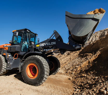 Develon | Wheel Loader | Model DL250-7 | Width 8' 11.9" | Horsepower 171.6 HP | For Construction, Agriculture & Heavy Lifting