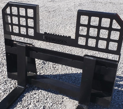 ProWorks 4' Pallet Forks | Fork Length 48" | 15-25 GPM | For Skid Steers