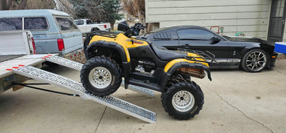 Black Widow Arched Folding Dual Runner ATV Ramps | Model AFP-9012-2 | Size 7'6" Length x 11.1" Width | Capacity 1,500 lb. | Horsepower 4 To 90+ HP | For ATV & UTV Loading