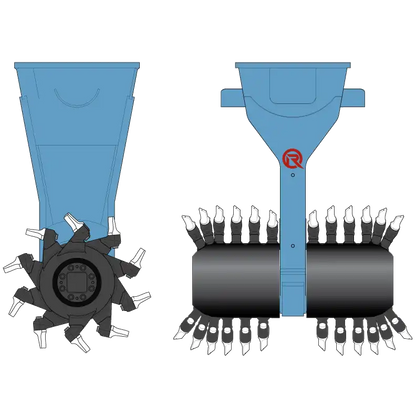 RockZone Soil & Dirt Mixer | Model MXR-D30 LH | Drum Width 53" | 25 To 42 Tons | For Excavator