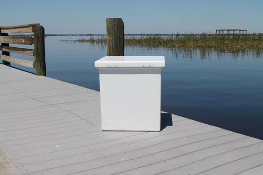 RIO MARINE CUSTOMS | Sea Line Dock Box | Model SLDB20 | 23" W x 25" H x 21" D | Standard Duty | Lightweight Storage | Universal Dock
