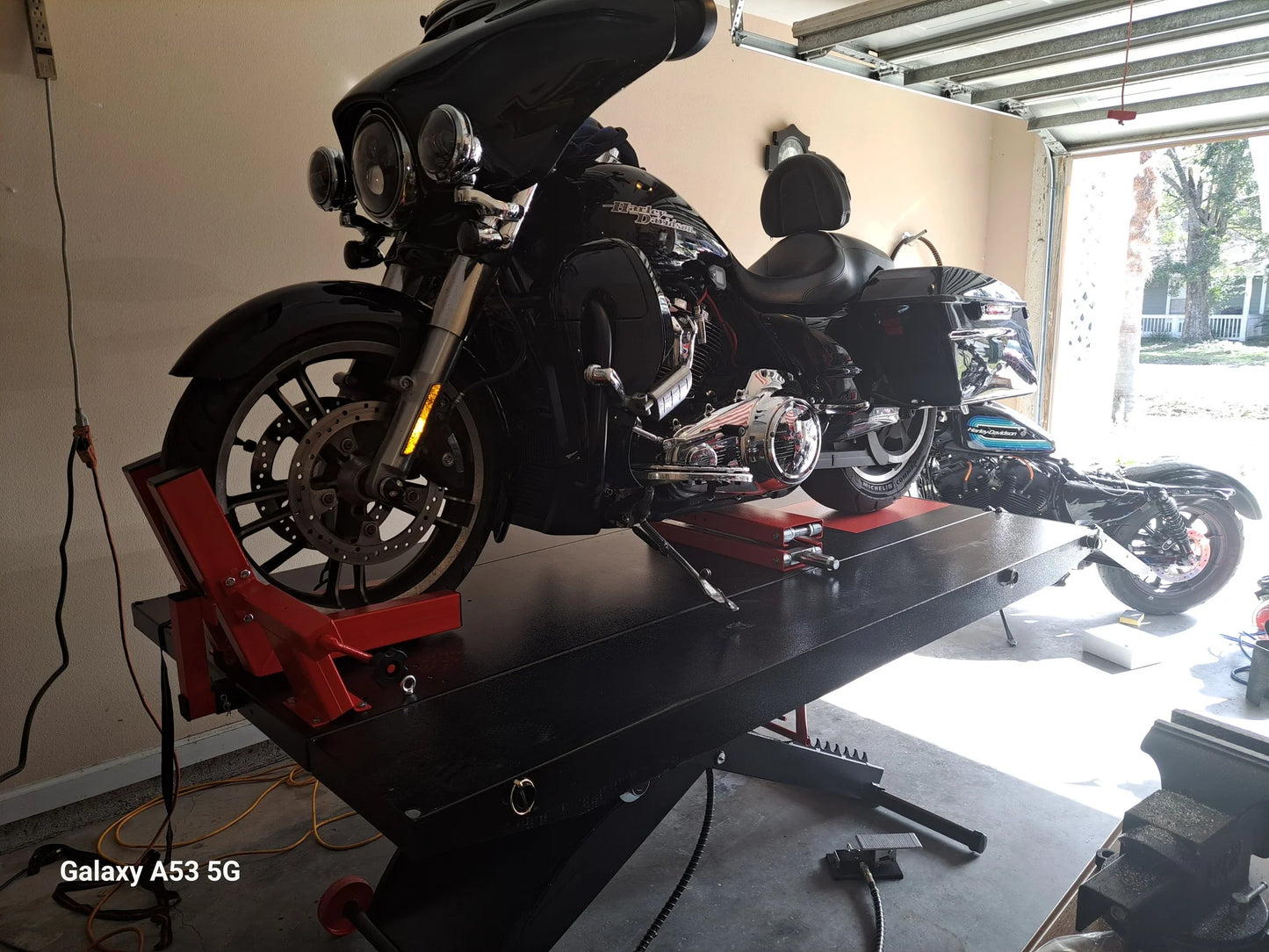 Black Widow Pneumatic ProLift Motorcycle Lift Table with Center Jack | BW-PROLIFT-HDXW | 48" Wide Platform | 1,500 lb. Capacity | For Motorcycle Repair