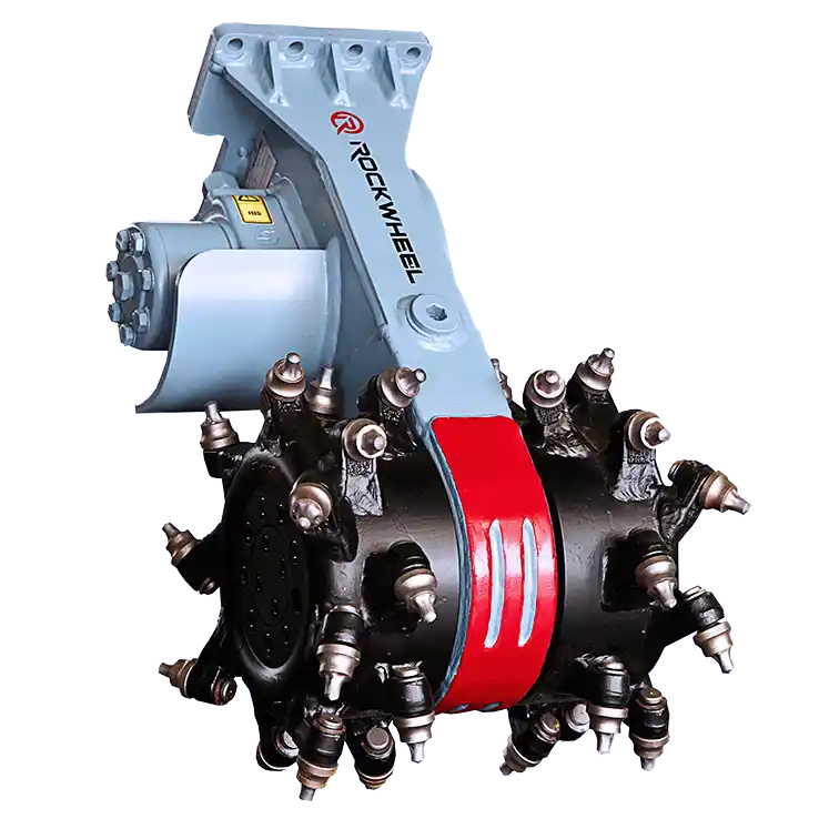 RockZone Rock and Concrete Grinder Attachment | Model Rockwheel C2 | Width 12" | 12.7HP Grinder | Up to 3 Tons | For Mini & Micro Excavators