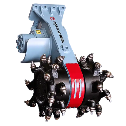 RockZone Rock and Concrete Grinder Attachment | Model Rockwheel C2 | Width 12" | 12.7HP Grinder | Up to 3 Tons | For Mini & Micro Excavators