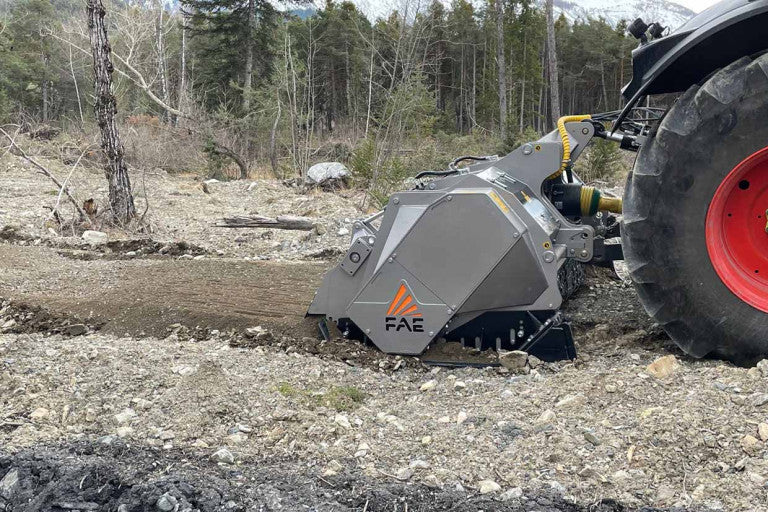 FAE | STCH Stone Crusher | Models 200 To 250 | Widths 82" To 100" | Fixed-Tooth Rotor | Crushed Rock Depth 10" | Horsepower 280 To 400 HP | For Tractors