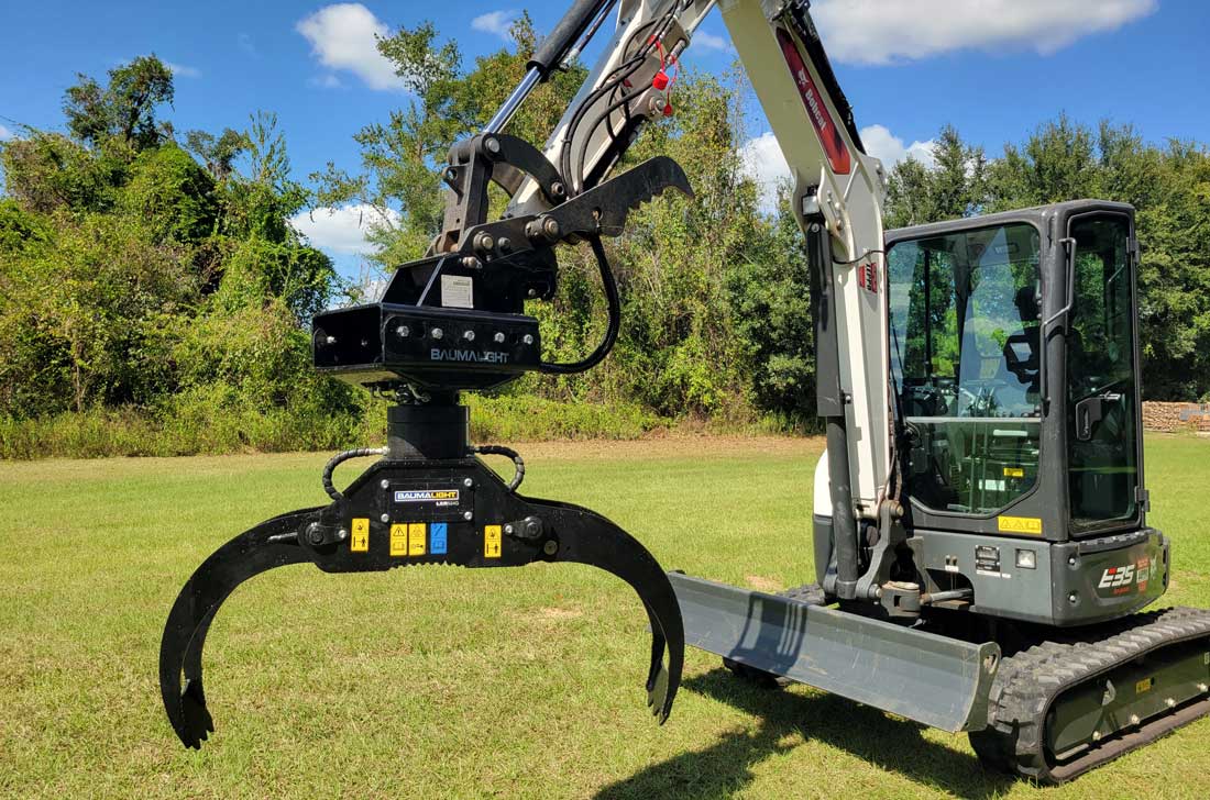 Baumalight Log Grapple | Model LXI524G | Width 20" | 8–30 GPM | 3.5–5 Ton | For Excavators