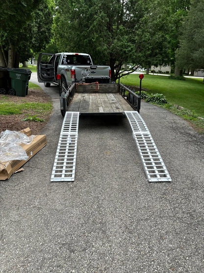 Black Widow Arched Folding Dual Runner ATV Ramps | Model AF-9012-HD-2 | Size 7' 5" L x 11.25" W | Capacity 3,000 lb | Horsepower 4 To 90+ HP | For ATV & UTV Loading