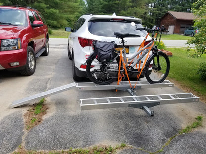 Black Widow Double Dirt Bike Carrier | Model AMC-600-2 | Track Width 75" | Capacity 600 lb | For Class III/IV 2" Hitch Motorcycle & EBike