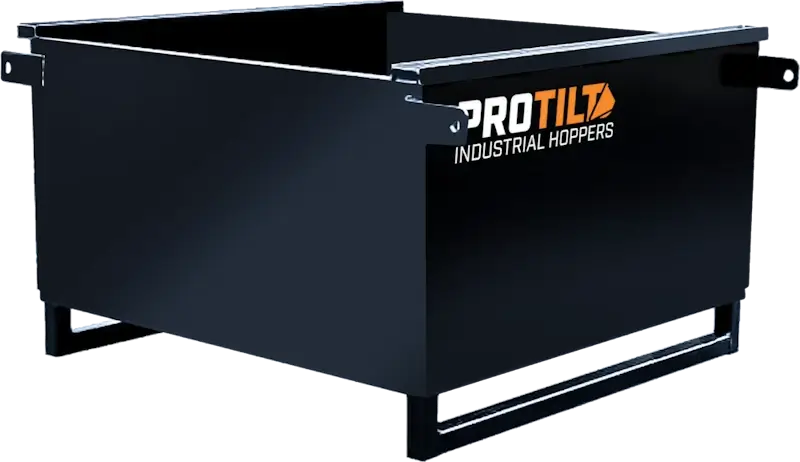 PROTILT Standard Duty Flying Job Box Industrial Hopper | Capacity 1.2 Cubic Yards | Width 48" | For Fork Lifts, Telehandler & Crane