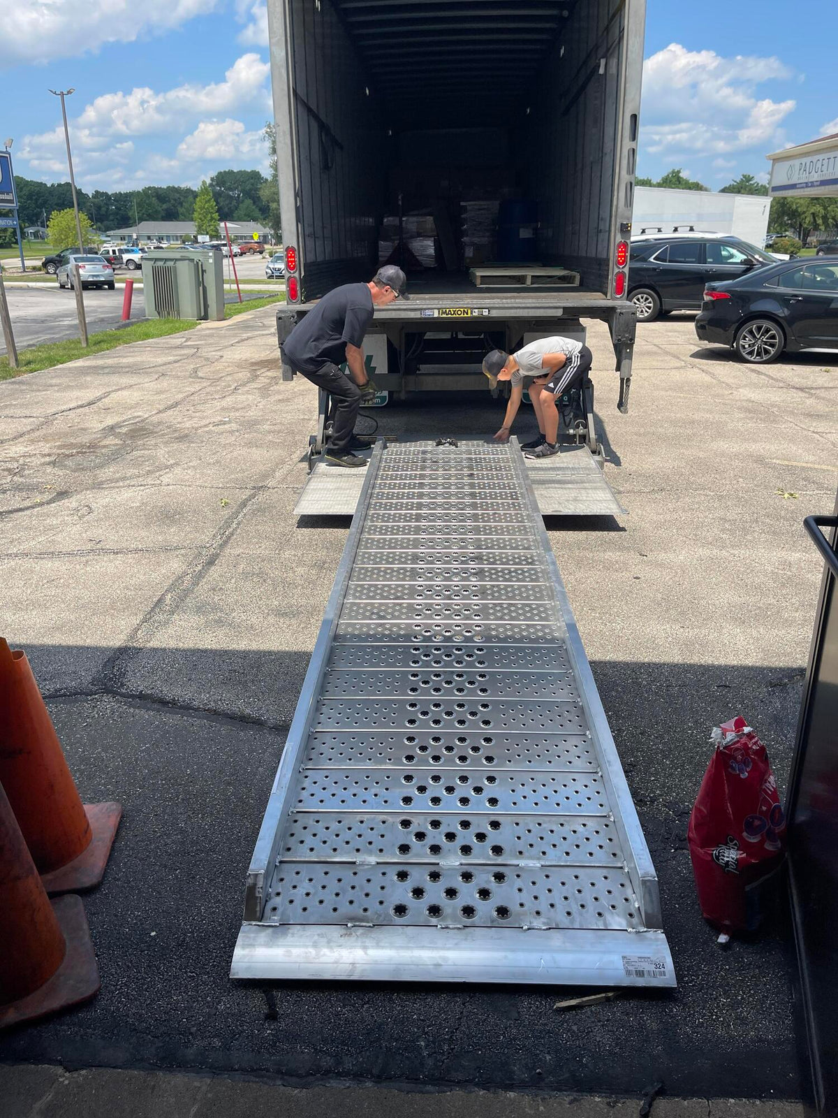 Heavy Duty Ramps Aluminum Walk Ramp | Model 02-37-120-06-WALK-P | Size 10' L x 40.5" W | 1,750 lb. | Horsepower 23 HP | For Trucks