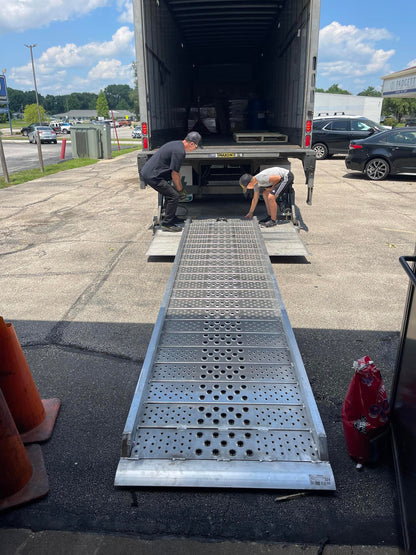 Heavy Duty Ramps Aluminum Walk Ramp | Model 02-37-120-06-WALK-P | Size 10' L x 40.5" W | 1,750 lb. | Horsepower 23 HP | For Trucks
