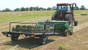 HOELSCHER INC. BALE ACCUMULATOR WITH UNIVERSAL WAGON HITCH For TRACTOR