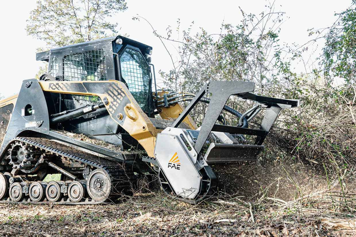FAE | Forestry Mulcher With Bite Limiter Technology | Model DML/SSL/VT150 BL | Width 59" | Hydraulic Flow 12–30 GPM | For Skid Steers
