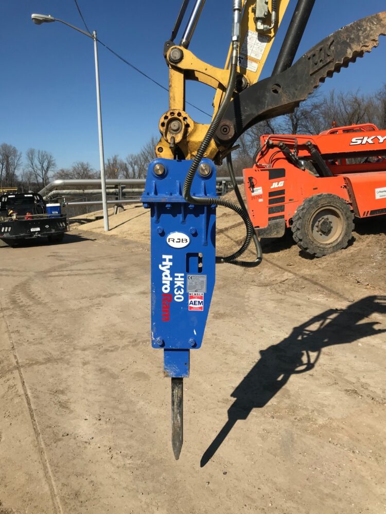 HydroRam HK30 Hydraulic Hammer | Overall Length 58.8" | For 2.8-4.2 Ton Mini Excavators