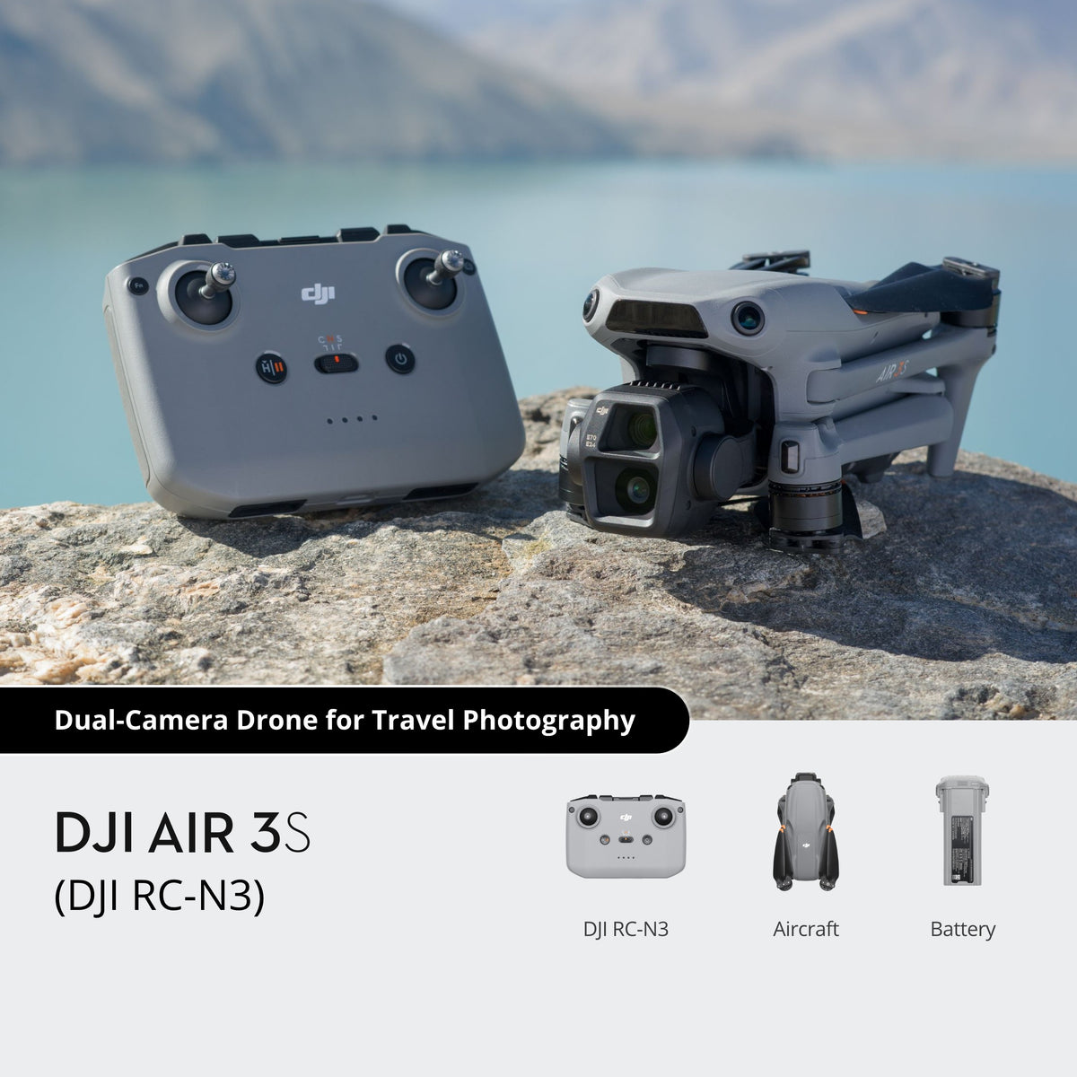 DJI Air 3S | Dual‑Camera Drone | 45 min Flight | 20km Transmission