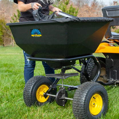 Spyker Pro-Series Tow-Behind Broadcast Spreader | Model SPY200T-1P | Capacity 200 lbs | 12' Spread Width | 15-25+ HP | For Tractors & ZTRs