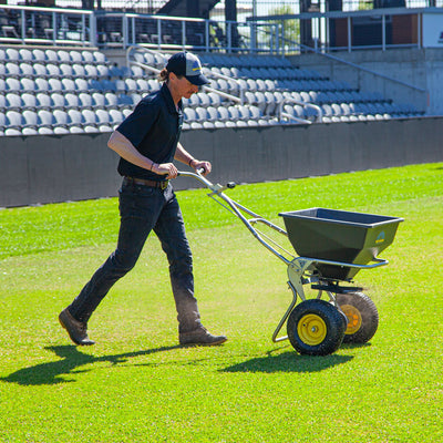 Spyker ERGO-PRO™ 80-lb. Broadcast Spreader | Model SPY80-1S | Spread Width 4'-12' | Wheel Dimensions 13