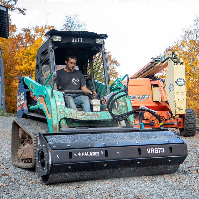 Paladin Smooth Vibratory Roller Drum | Working Width 48"-84" | 14-22 GPM | For Skid Steer