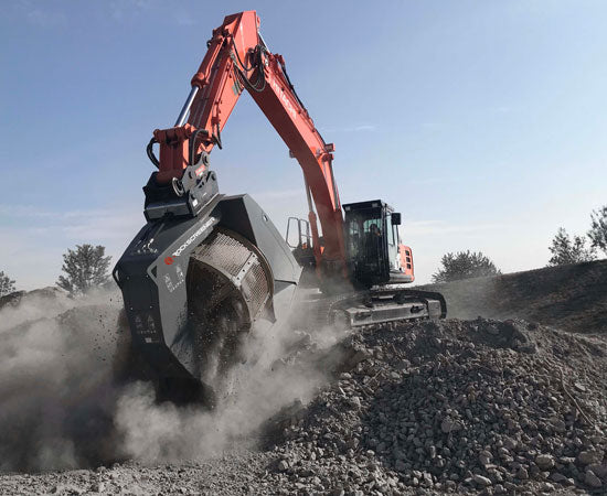 RockZone Rock Screener | RS Series | Screen Drum Diameter 31.5" - 78.75" | Machine Size 3 - 35+ Tons | For Excavators