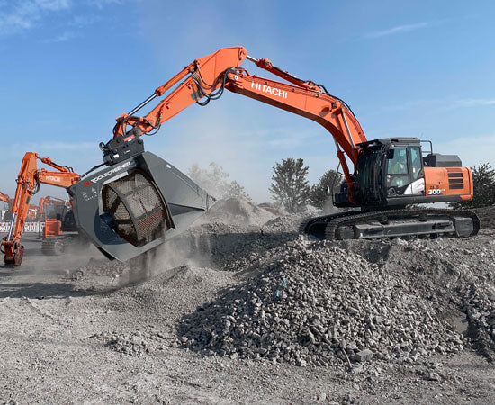 RockZone Rock Screener | RS Series | Screen Drum Diameter 31.5" - 78.75" | Machine Size 3 - 35+ Tons | For Excavators