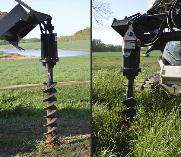 Loflin Fabrication | Auger | Drive & Bits | 4" To 48" Bit Range | Hydraulic Flow 6 To 40 GPM | For Skid Steer