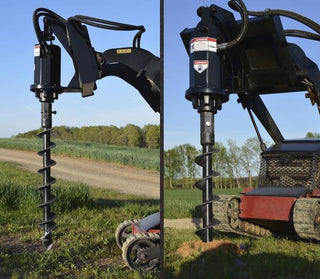 Loflin Fabrication Auger | 4" To 48" Bit Diameter | 2" Hex Shaft | Hydraulic Flow 6 To 40 GPM | For Mini Skid Steers