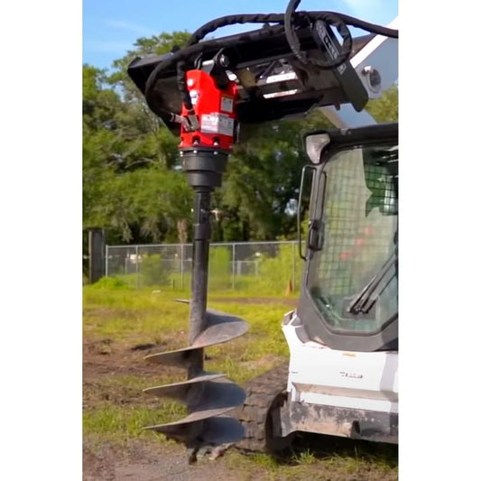 McLaren Industries Augernator Hydraulic Auger | Rock Auger Bit 24", 30", 36" | Earth Auger bit 9", 12", 18" | 6" To 36" Bits | 6 To 15 GPM | 2.5 To 8 Ton | For Skid Steer & Mini Excavator