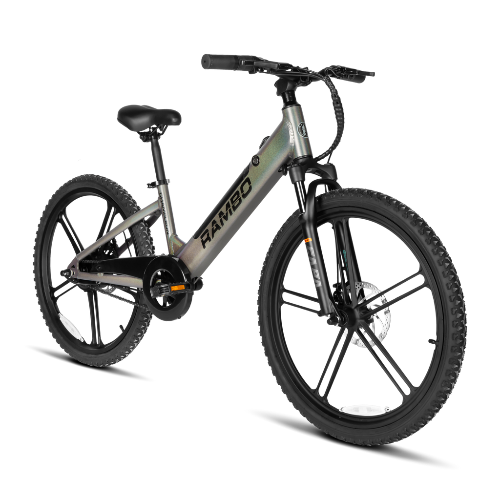Rambo | E-Bike | Model Kid's 24" Chameleon | 250W Rear Hub Motor | 24V 10.5Ah Integrated Battery | Up to 15 Miles Range | Speed Up-To 17 Mph | For Kids Ages 9–14