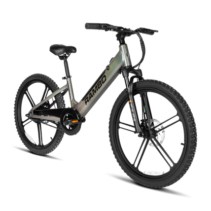Rambo | E-Bike | Model Kid's 24" Chameleon | 250W Rear Hub Motor | 24V 10.5Ah Integrated Battery | Up to 15 Miles Range | Speed Up-To 17 Mph | For Kids Ages 9–14