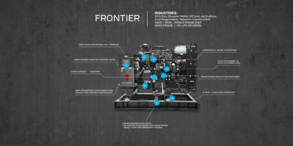 Wildcat Frontier Generator | Models Diesel & Natural Gas Generators | Prime Power Options 10 kW & 15 kW | Fixed Speed (1,800 RPM) Engine