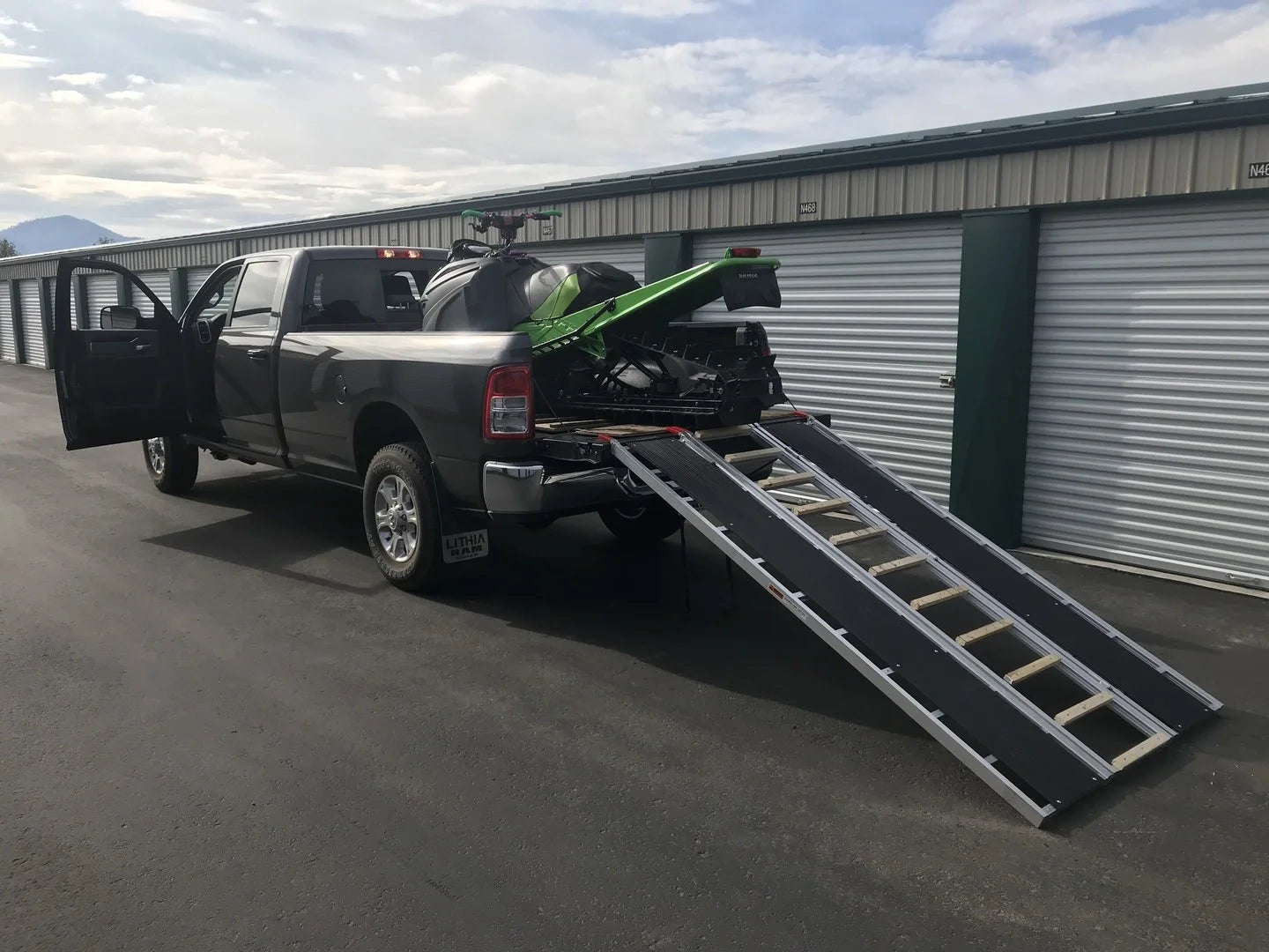 Black Widow Black Ice Folding Snowmobile Ramp | Size 7'10" L x 54" W | 1,500 lb Capacity | Horsepower 4 To 90+ HP | For Snowmobiles & ATVs