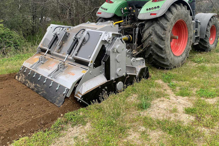 FAE | RSM Stone Crusher | Model 200 To 225 | Width 81.9" To 91.3" | Crushes Stone Up to 20 Inches, 16 Inches Deep | Horsepower 200 To 360 HP | For Tractors