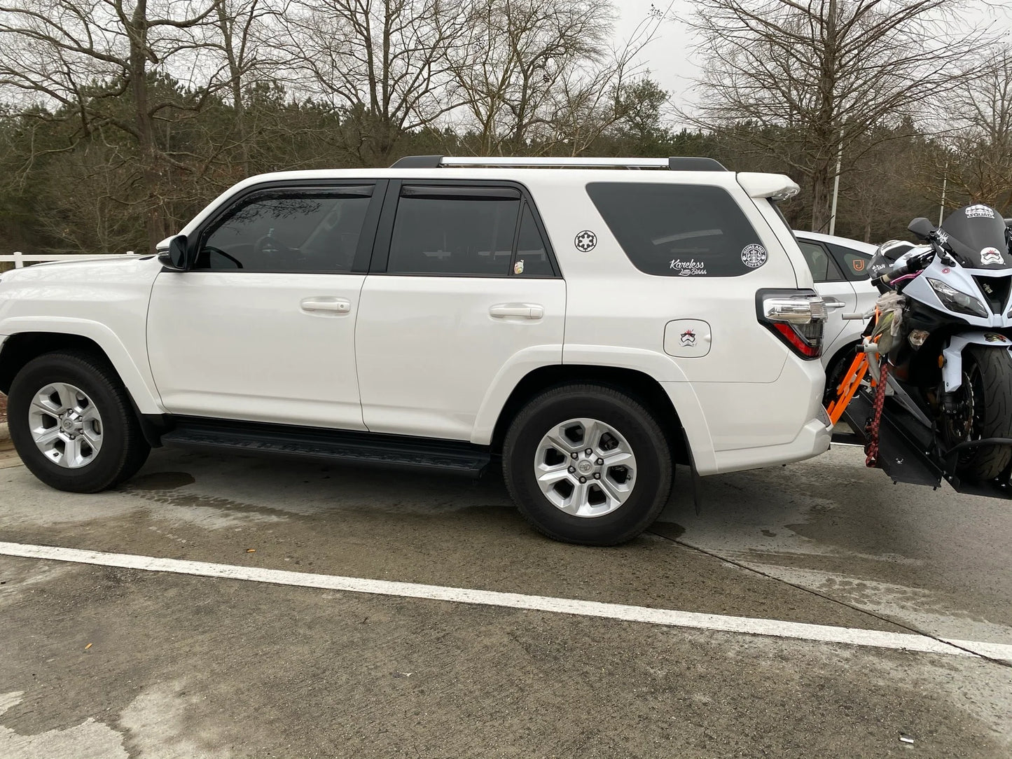 Black Widow Heavy Duty Motorcycle Carrier | Model MCC-600 | Track Size 79" x 7.75" | Capacity 600 lb | For Class III & IV Hitches