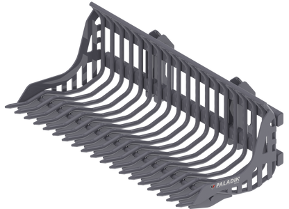 Paladin Rock Bucket | Width 66"-84" | 2" & 3" Tine Spacing | 15-25 GPM | For Skid Steer
