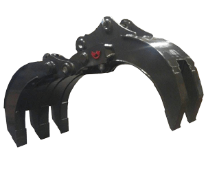 NM Attachments Grapple with Rake | Model EG Series | Width Varies by Tine Spread | Machine Size 6–22.5 Tons | For Excavators