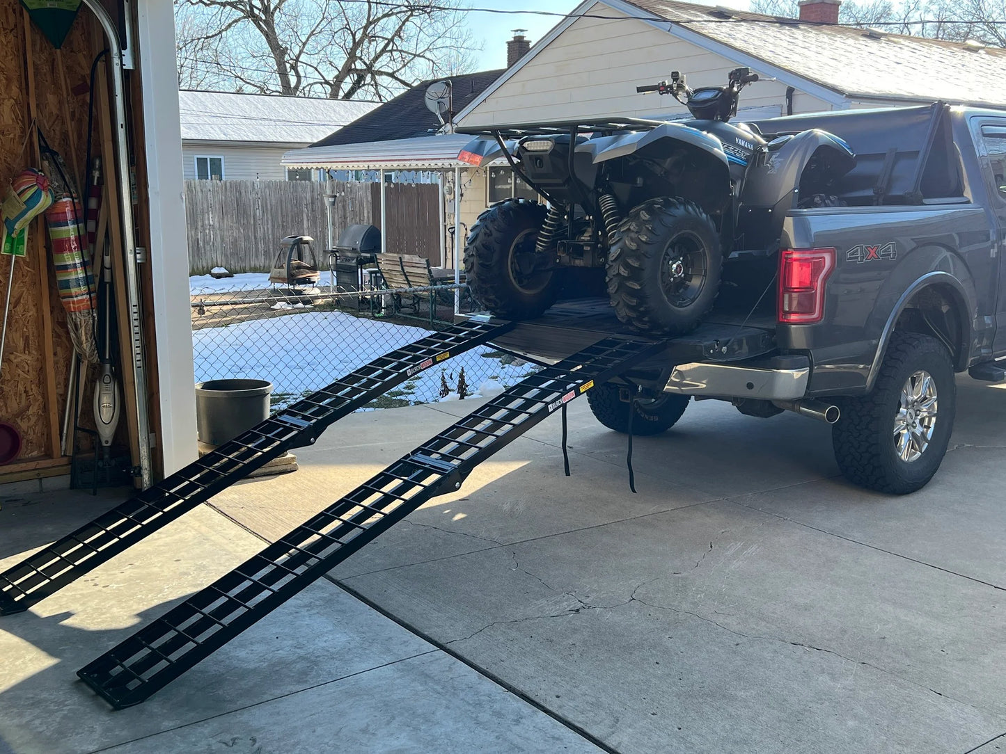 Black Widow Arched Folding Dual Runner ATV Ramps | Model BW-12012-2 | Size 10 ft x 12.25 Inch | Capacity 2,000 lb | Horsepower 4 To 90+ HP | For ATVs