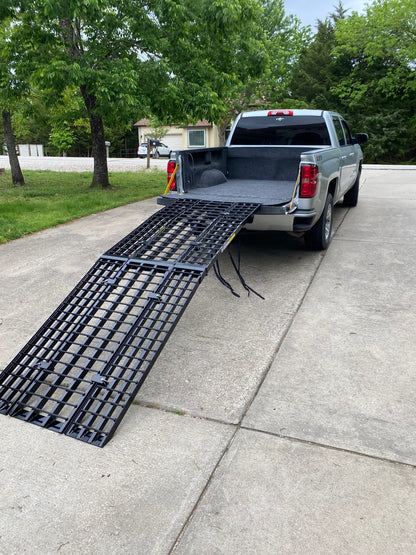 Black Widow Heavy-Duty Folding Arched Motorcycle Ramp | Models BW-12040-HD & BW-14440-HD | Size 40" Wide | Capacity 1,500 lb | For Street, Touring & Cruiser Motorcycles