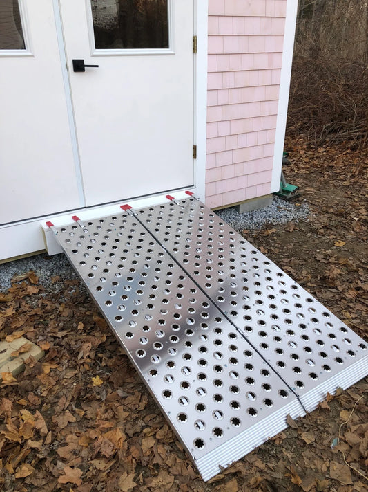 Black Widow Punch Plate Bi-Fold ATV Ramp | Model BFP-9450 | Size 7'10" L x 50" W | Capacity 1,500 lb | Horsepower 4 To 90+ HP | For ATV, UTV & Lawn Equipment Loading