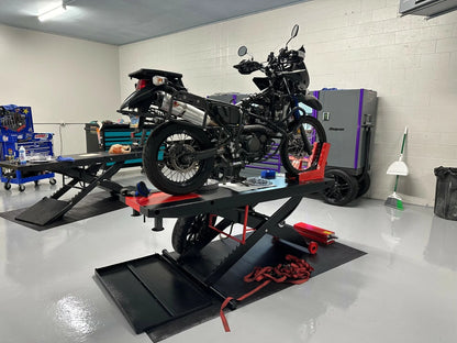 Black Widow Pneumatic ProLift Motorcycle Lift Table | Model BW-PROLIFT-HD | Platform Size 105.5" x 24" | Capacity 1,500 lb | For Touring, Cruiser & Heavy Motorcycles