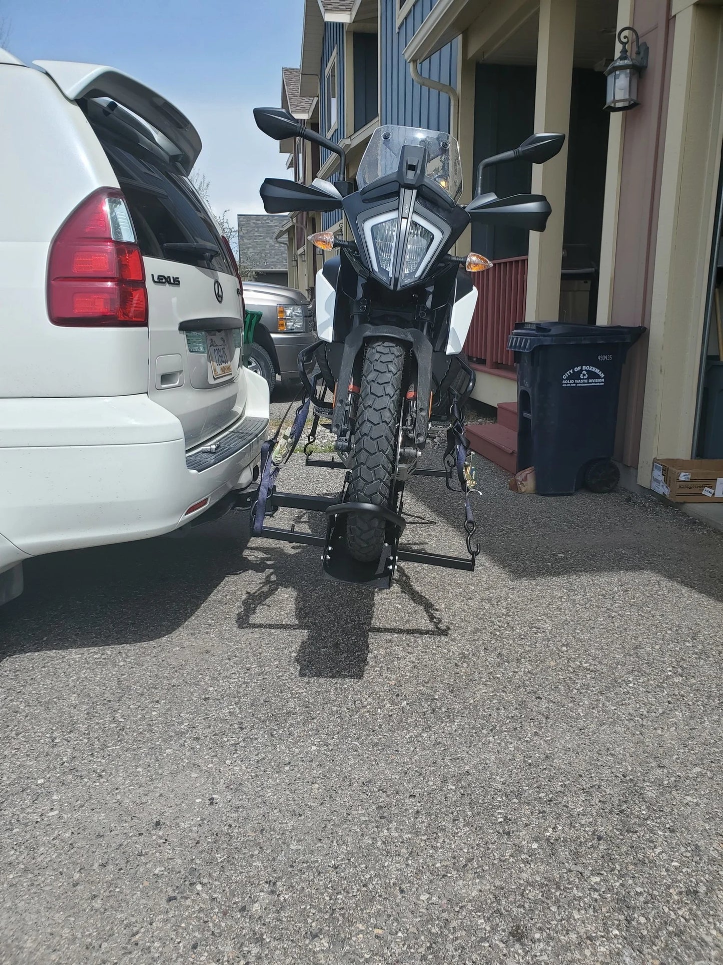 Black Widow Heavy Duty Motorcycle Carrier | Model MCC-600 | Track Size 79" x 7.75" | Capacity 600 lb | For Class III & IV Hitches