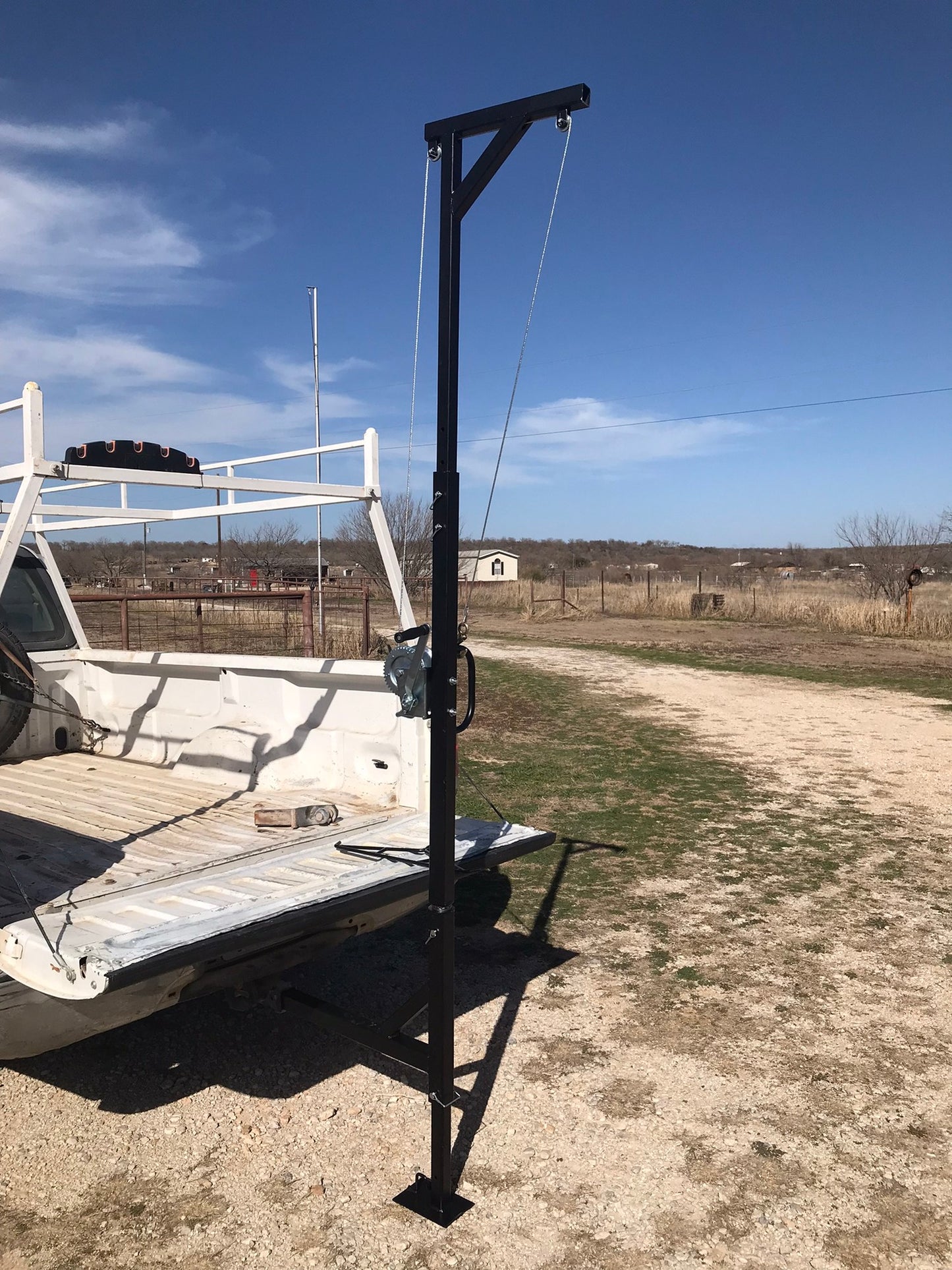 KShot Deluxe Hitch-Mounted Deer Hoist W/ Swivel & Gambrel | Model DEER-HOIST-SWIVEL | Height 95.75" | 20 To 100+ HP | For Trucks, SUVs, ATVs & UTVs