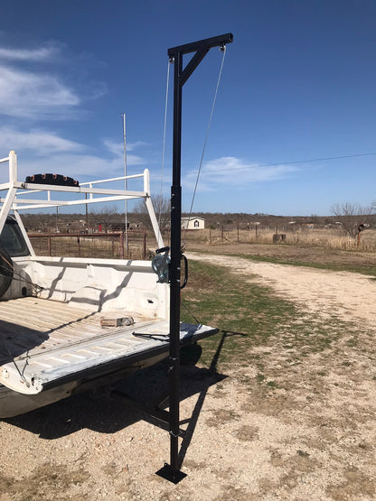 KShot Deluxe Hitch-Mounted Deer Hoist W/ Swivel & Gambrel | Model DEER-HOIST-SWIVEL | Height 95.75" | 20 To 100+ HP | For Trucks, SUVs, ATVs & UTVs