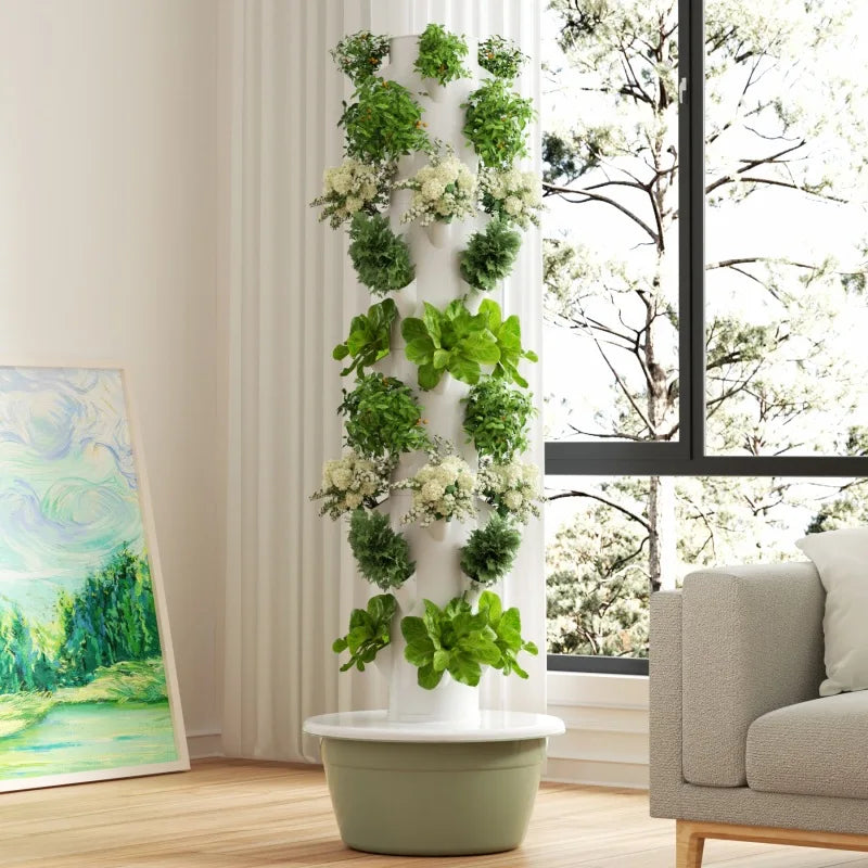 Lyine Hydroponic System Vertical Planter | 9-Layer Aeroponics Tower | Height 165 cm