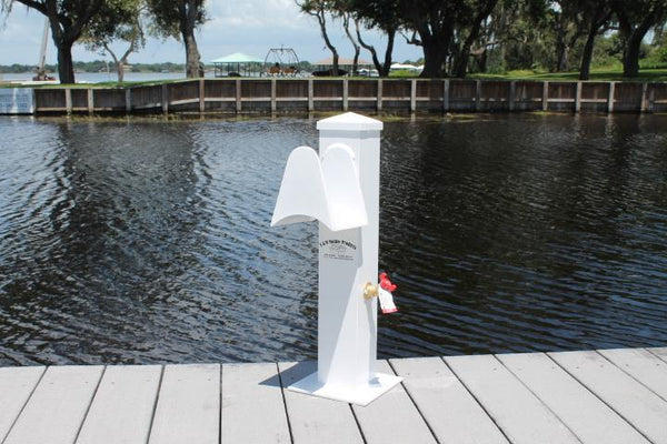 RIO MARINE CUSTOMS | Water Pedestal Stanchion | Model CMPW24-WHT | Height 24" Inches | 8" x 8" Base | Durable Aluminum Design | For Dock
