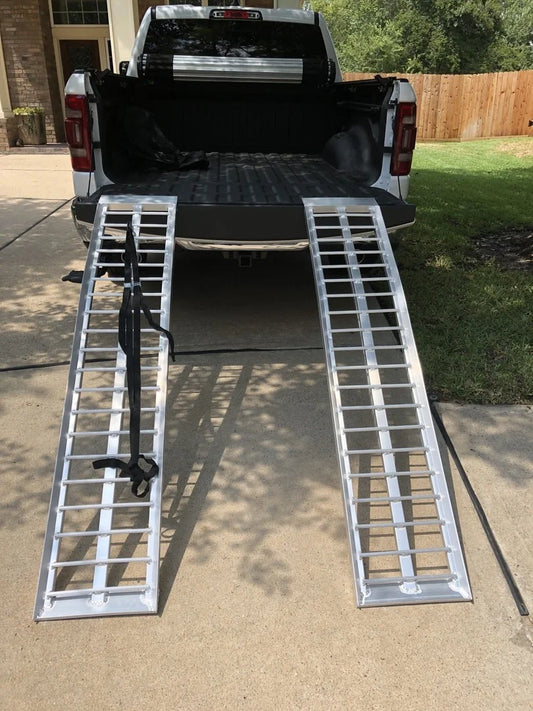 Black Widow Arched ATV Trailer Ramps | Model A-8416-3000-2 | SIze 7' L x 16" W | Capacity 3,000 lb. | Horsepower 4 to 90+ HP | For ATV & UTV Loading