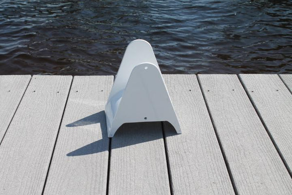 RIO MARINE CUSTOMS | Aluminum Hose Holder with Spigot | Model HH-SPG-WHT | 9" W x 11" H | 100' Capacity | Universal Dock