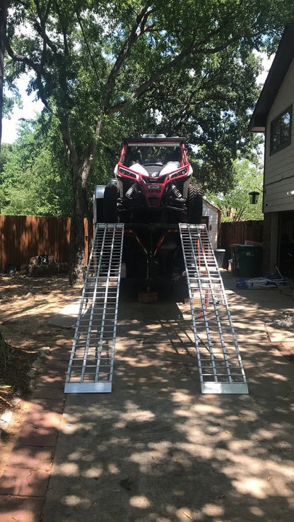 Black Widow Big Boy Arched Folding Dual Runner Ramp | Models MF2-12038 & MF2-14438 | 38" Wide | Capacity 2,500 To 2,000 lb | Horsepower 4 To 90+ HP | For ATV, UTV & Motorcycle Loading