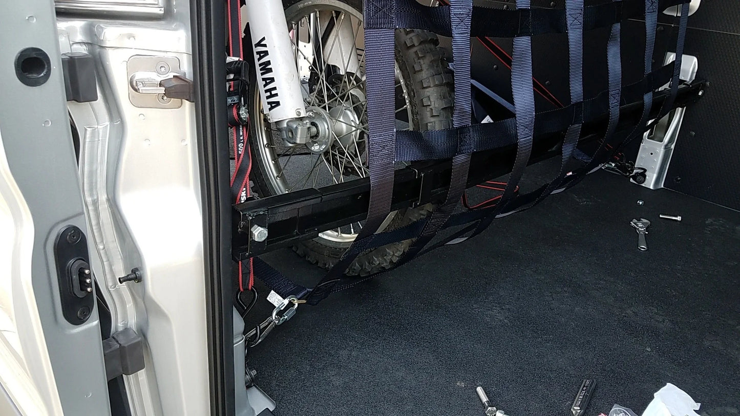 Black Widow Motorcycle Tie-Down Rack for Pickups | Model MC-BEDRACK-V2 | Width Up To 73" | Secures 2 Bikes | For Street, Cruiser & Dirt Bikes